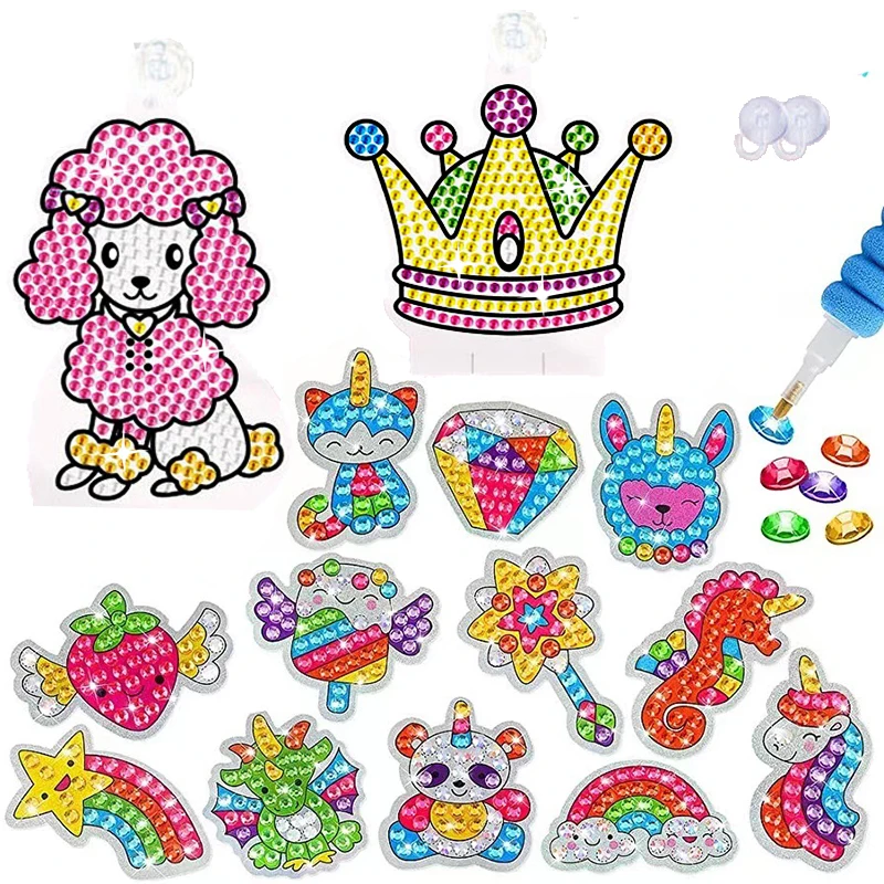 Creativity Big Gem Diamond Painting Kits Magical Stickers and Suncatcher DIY Diamond Art for Kids Girls Art Gift Ideas Toys