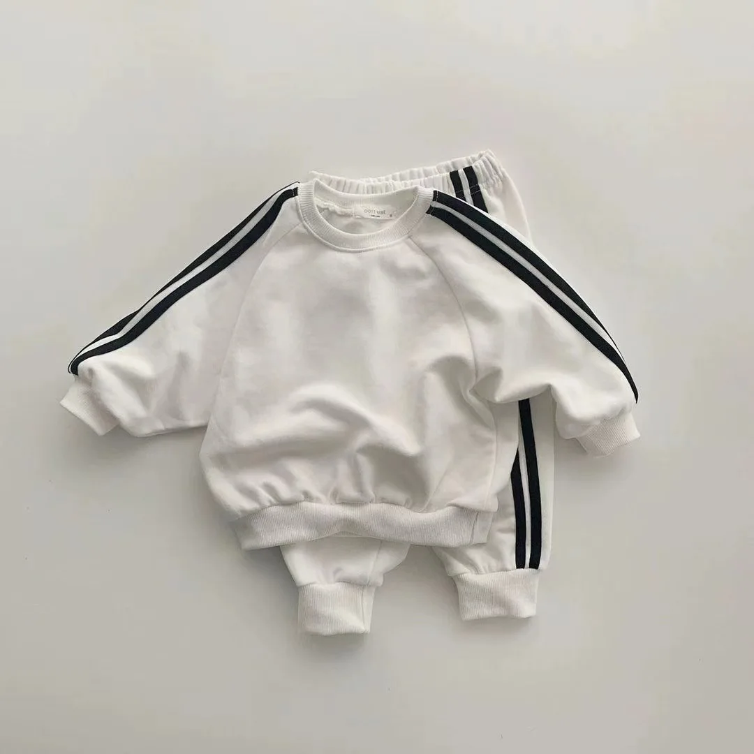 Children Casual Sweatshirt + Pants 2pcs Gym Suit Infant Cotton Pullover Outfits 2024 Autumn New Baby Long Sleeve Clothes Set