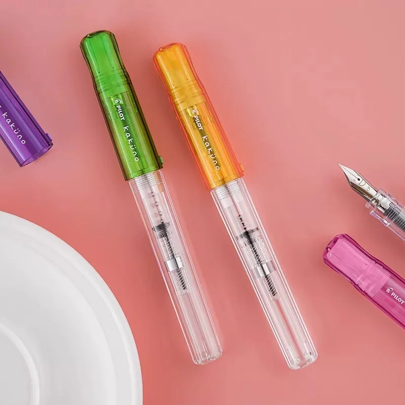 

PILOT KaKuno Smile Face Fountain Pen FKA-1SR Replaceable Ink Bag Writing Smooth Stationery School Supplies Office Gift Box