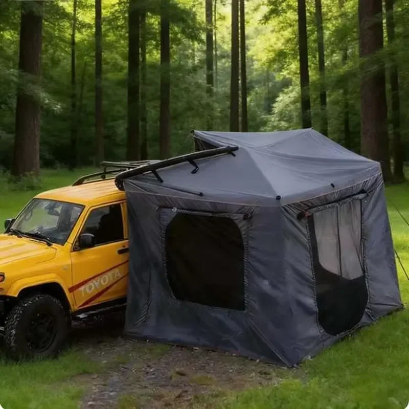 360° Fan-Shaped Car Awning Tent Waterproof 3000mm 4-Season Sun Shade Shelter for SUV Camping