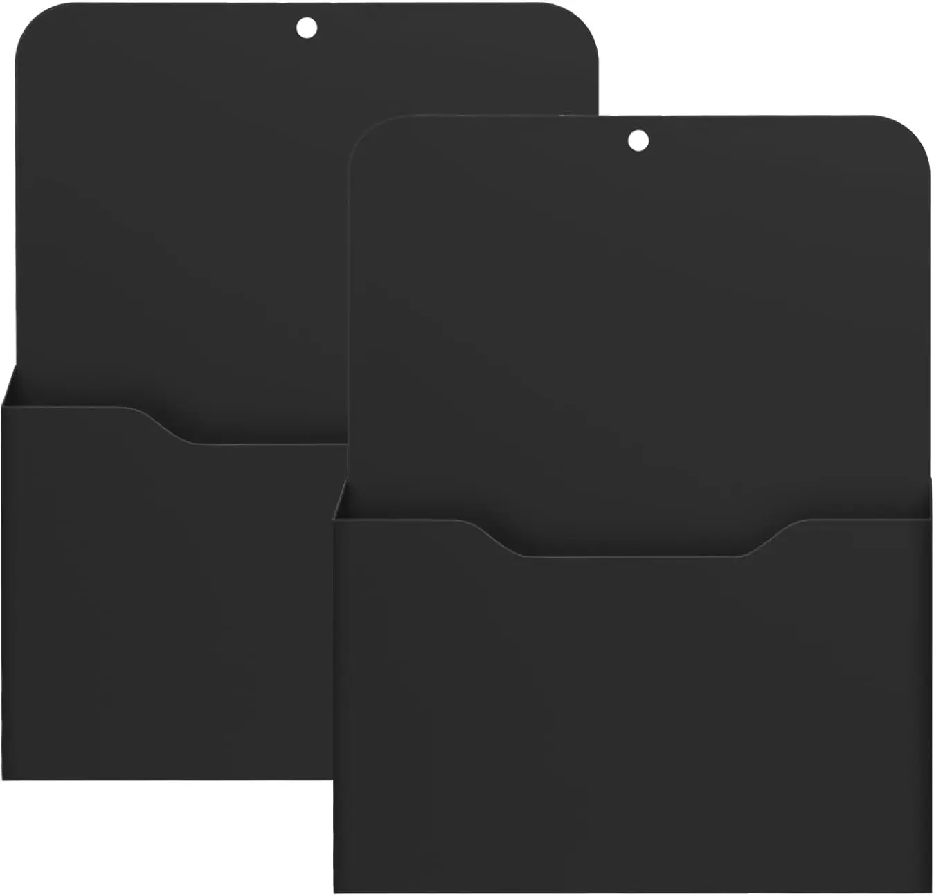 

A4 Large Magnetic File Holder, 2 Pack, Black - Fridge Organizer for Office & Home