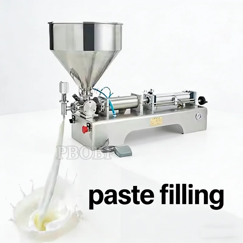 220V 110v For Small Businesses Automatic Paste Honey Cream Cosmetic Peanut Butter Syrup Glass Plastic Bottle Filling Machine