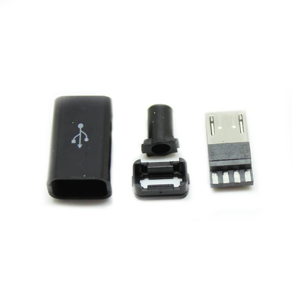 MICRO USB2.0 plug male 5P plug 4P fast charge head diy data line accessory interface with shell 10pcs