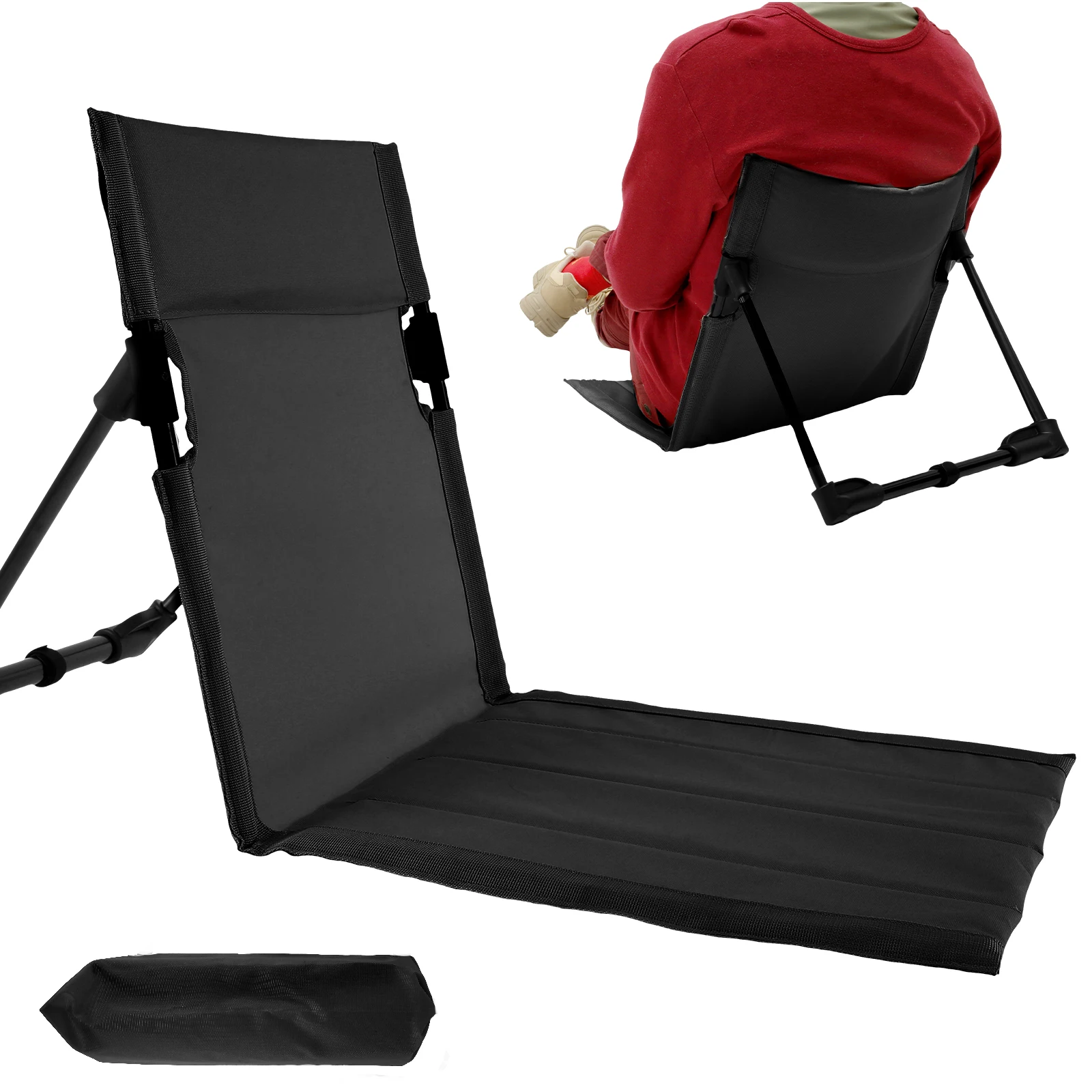 Lightweight Beach Chair Collapsible Outdoor Camping Portable Floor Chairs with Storage Bag for Barbecues Hiking Traveling