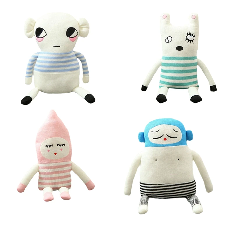 HOT-Doll Doll Sleeping Baby Soothing Doll Toy Knitted Cotton Thread Decoration Bedroom Sofa Decoration