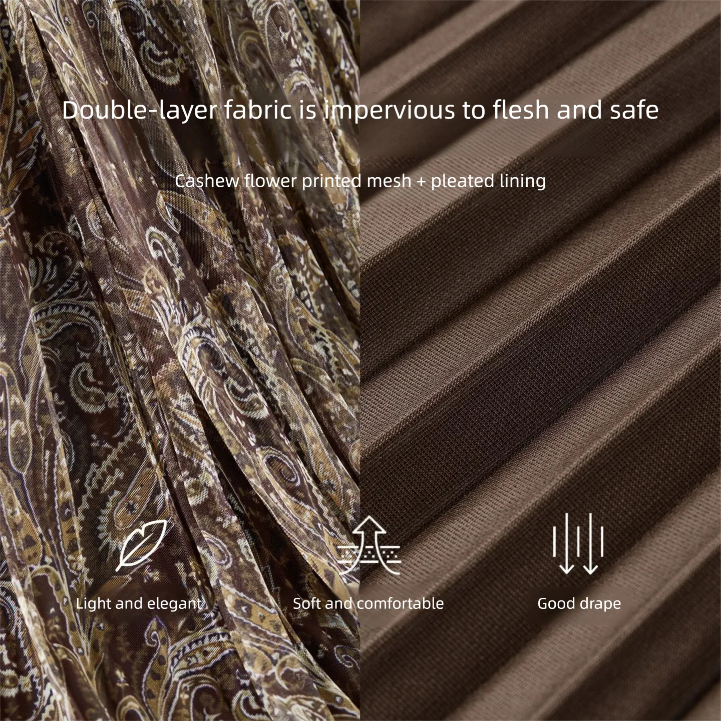 SENTUBILA Retro Long Skirt for Women 2026 High Waist Paisley Print Mesh A Line Skirt Vacation Casual Spring Clothing W61QL4968