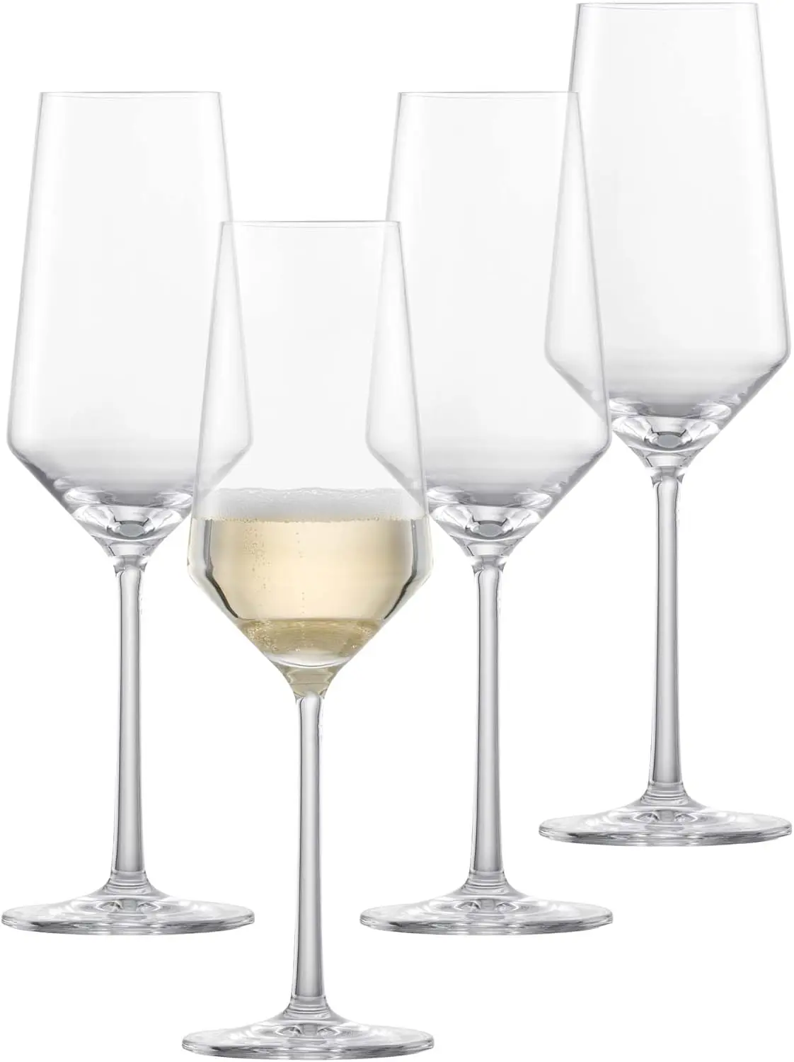 

Pure Champagne Flutes (Set of 4), Effervescent Point, Dishwasher-Safe Tritan, 10 oz, Made in Germany