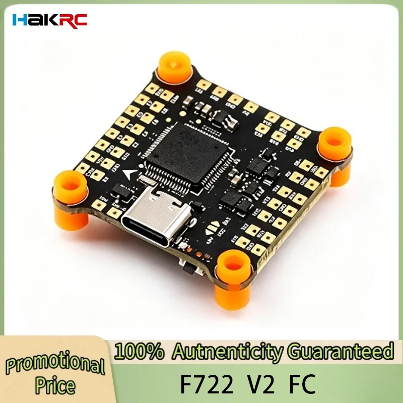 

HAKRC F722 V2 DJI F7 OSD Flight Controller 3-6S Lipo Dual BEC 5V 3A / 9V 2.5A Betaflight STM32F722RET6 30x30mm for RC FPV Drone