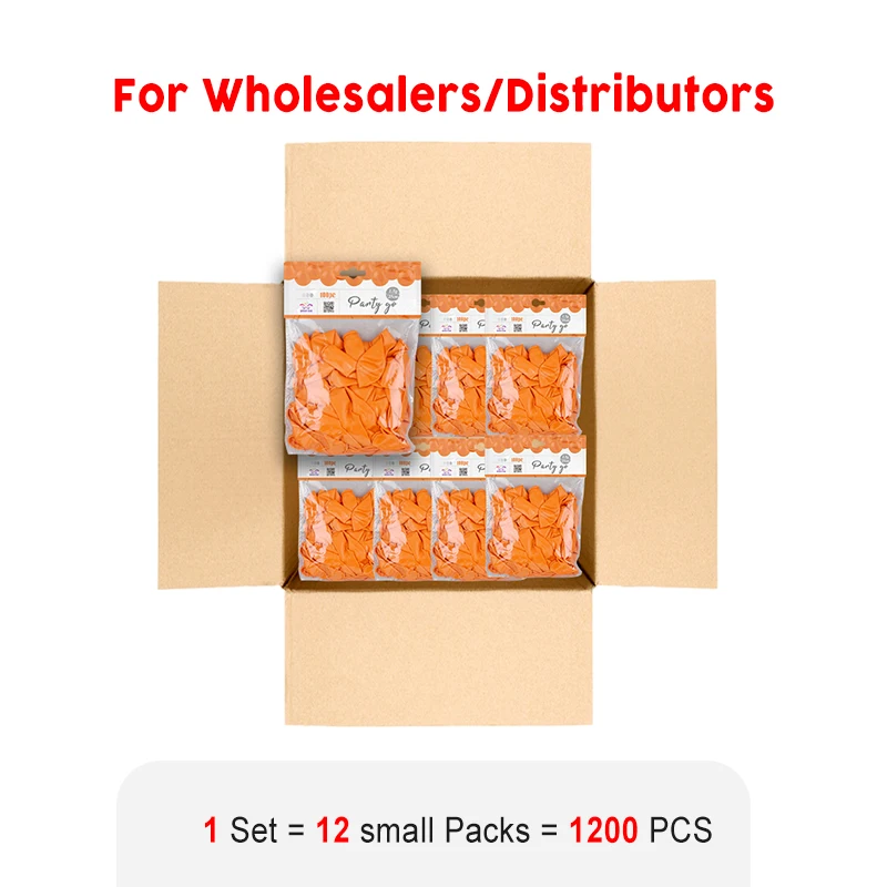 1200 Pieces-10'' Orange Matte Latex Balloons 100pcs/Pack 12 Packs (1200pcs Total)