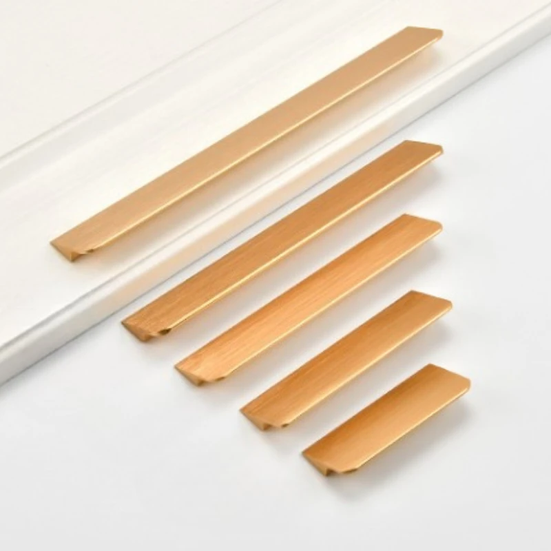Schwarzgoldene Türbeschläge, Verdeckte Schrankgriffe aus Aluminiumlegierung, Küchenschrankgriffe, Schubladenknöpfe – Detail 3