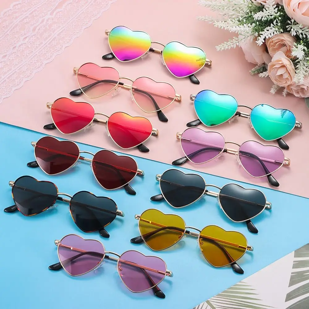 Women UV400 Protection Fancy Accessories Shades Heart Sun Glasses 90s Glasses Heart-Shaped Sunglasses