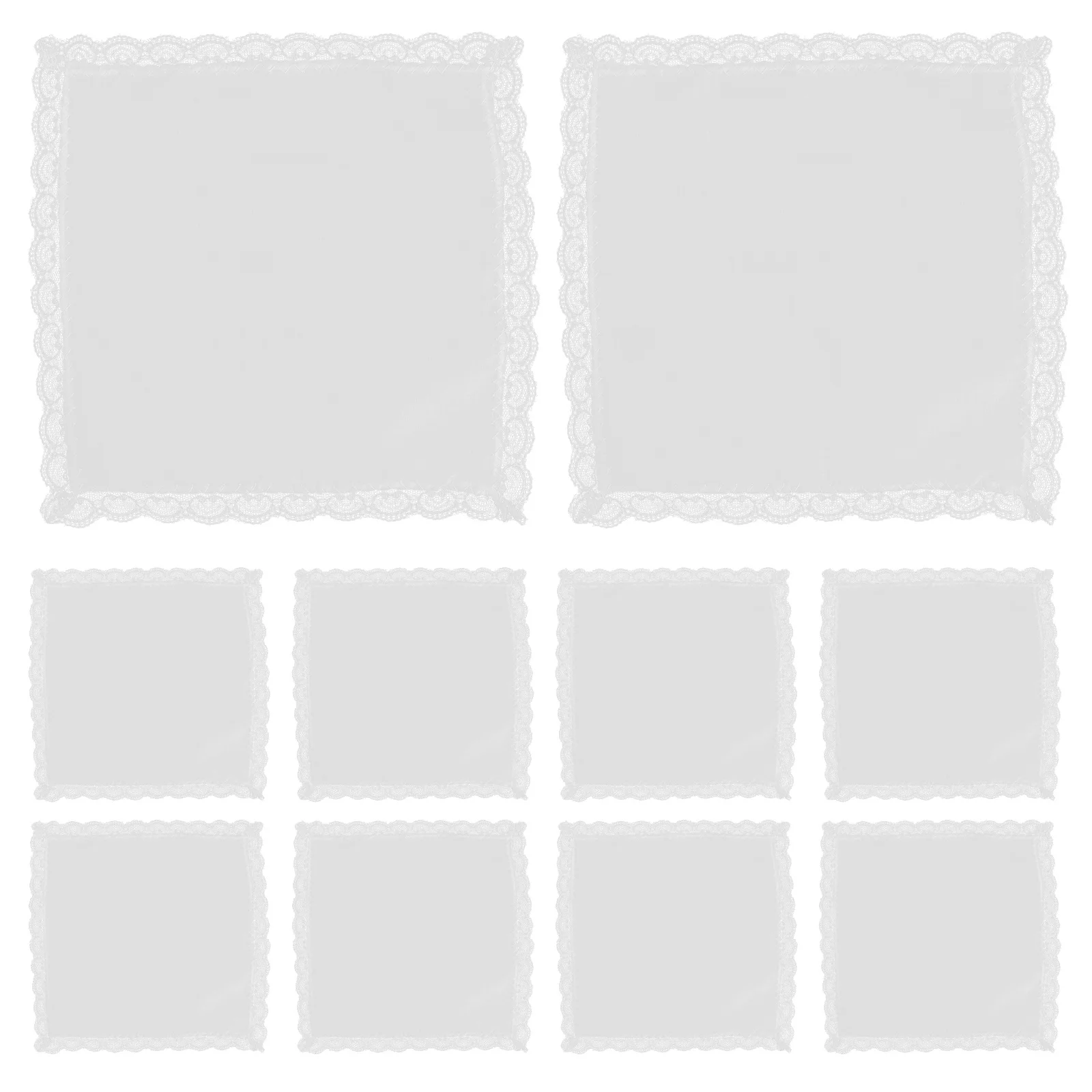 12 قطعة مناديل الدانتيل القطن الخالص الأبيض مربع لينة السيدات ماصة خمر نمط الزفاف مناديل الزفاف للنساء #3
