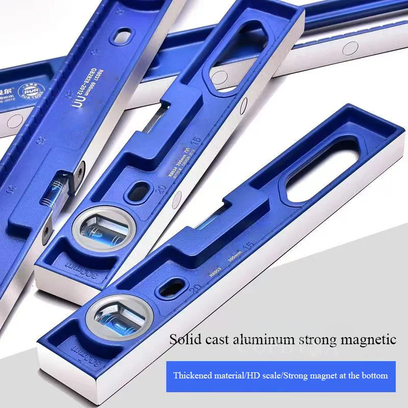 23-50cm Precision Solid Aluminum Alloy Strong Magnetic Bubble Level Angle Ruler Woodworking 45°、90°、180° leveler Measuring Tools