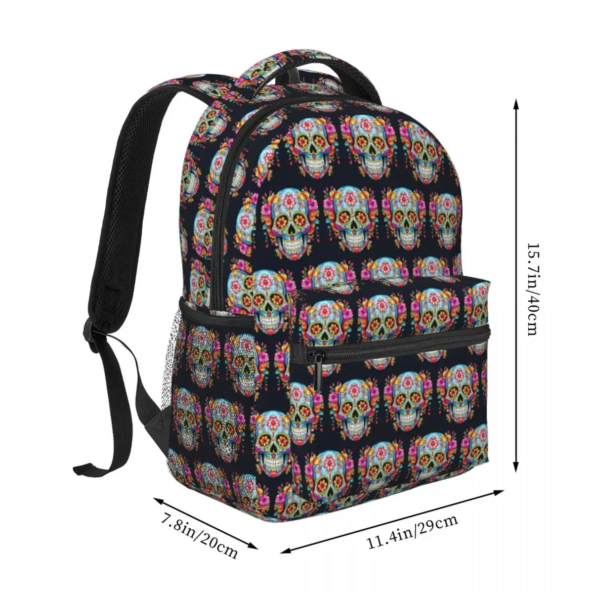 Beautiful Sugar Skull Backpack Student BookBag Children School Bag Laptop Shoulder Bags for Men Women