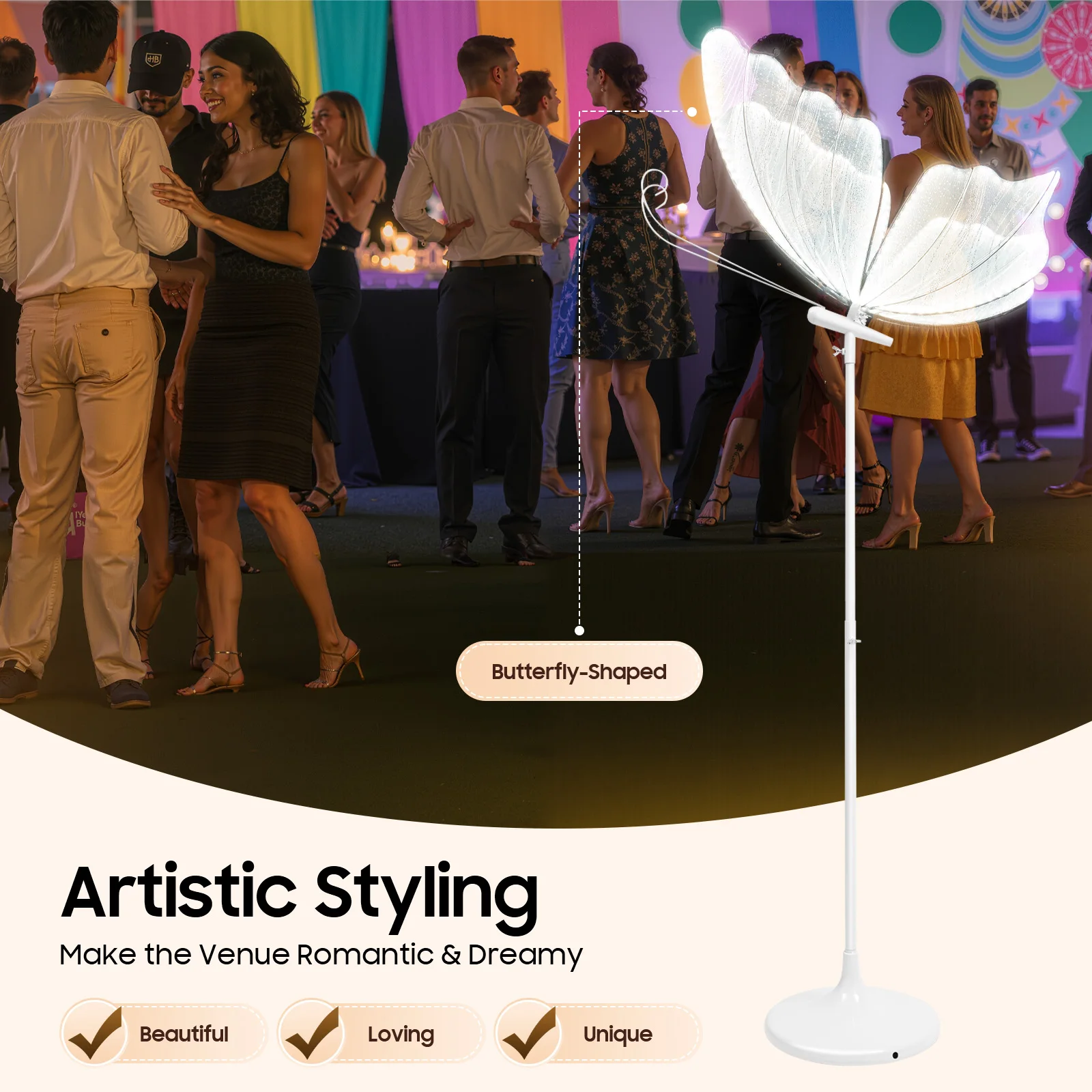 창의적인 디자인의 웨딩용 나비 모양 LED 플로어 램프 - Decor Lighting Floor Lamps 리뷰 및 가격