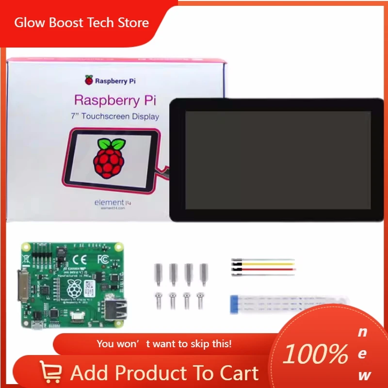NYRaspberry Pi 4 Generation Raspberry Pi 3B+/4B Offizielles 7-Zoll-Touchdisplay Kapazitiver DSI-Bildschirm