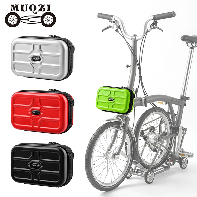 MUQZI Faltbare Fahrrad-Vordertasche Schnellverschluss-Vorderradträgertasche Kompatibel mit Brompton Dahon