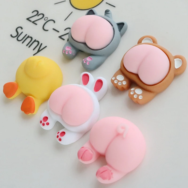 10 Pcs New Cute Cartoon Animal Funny Big Butt Flat Back Resin  Scrapbooking DIY Jewelry  Craft Decoration Accessorie