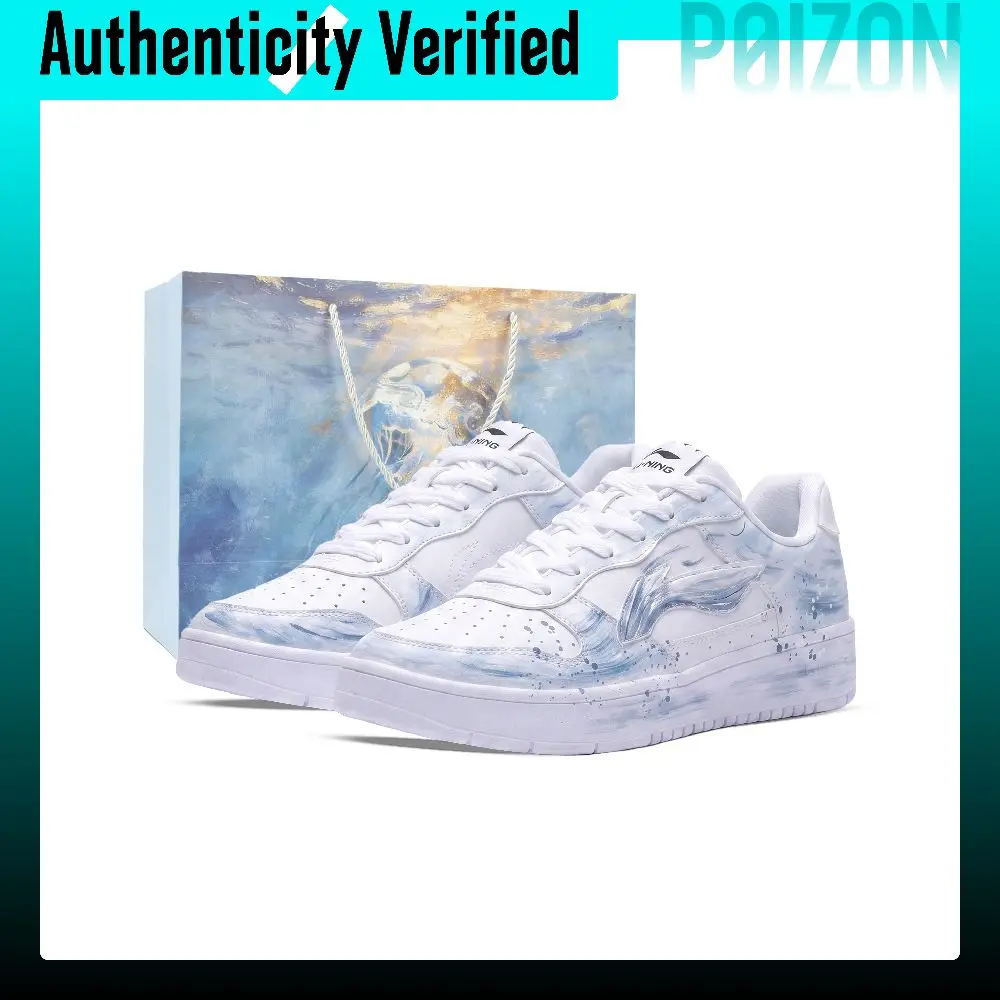 Li-Ning Skate Shoes Unisex Low-top White/Blue/Yellow AGCS419-1（Team2562-)