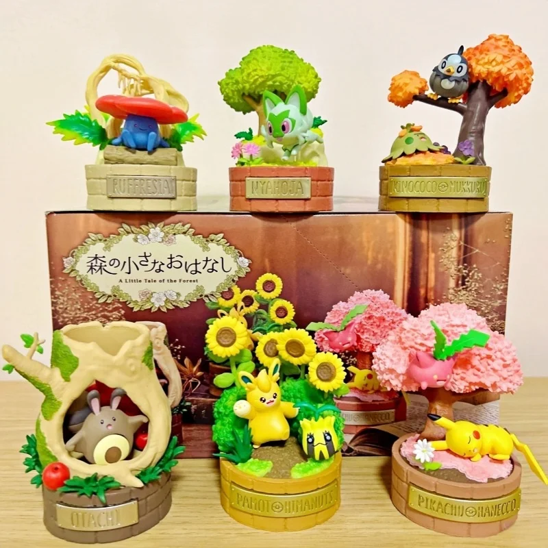 本物のリーメントポケモンフィギュア森の小さな物語 Vileplume Pawmo Sentret Shroomish Starly ピカチュウブラインドボックスキッズギフト