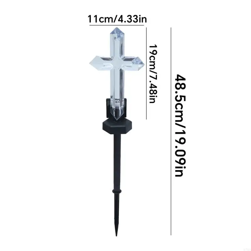 Solar Memorial Stake Lights, 2-Pack LED Outdoor Markers with Automatic Day-Night for Garden Walkways and Cemeteries 87HA