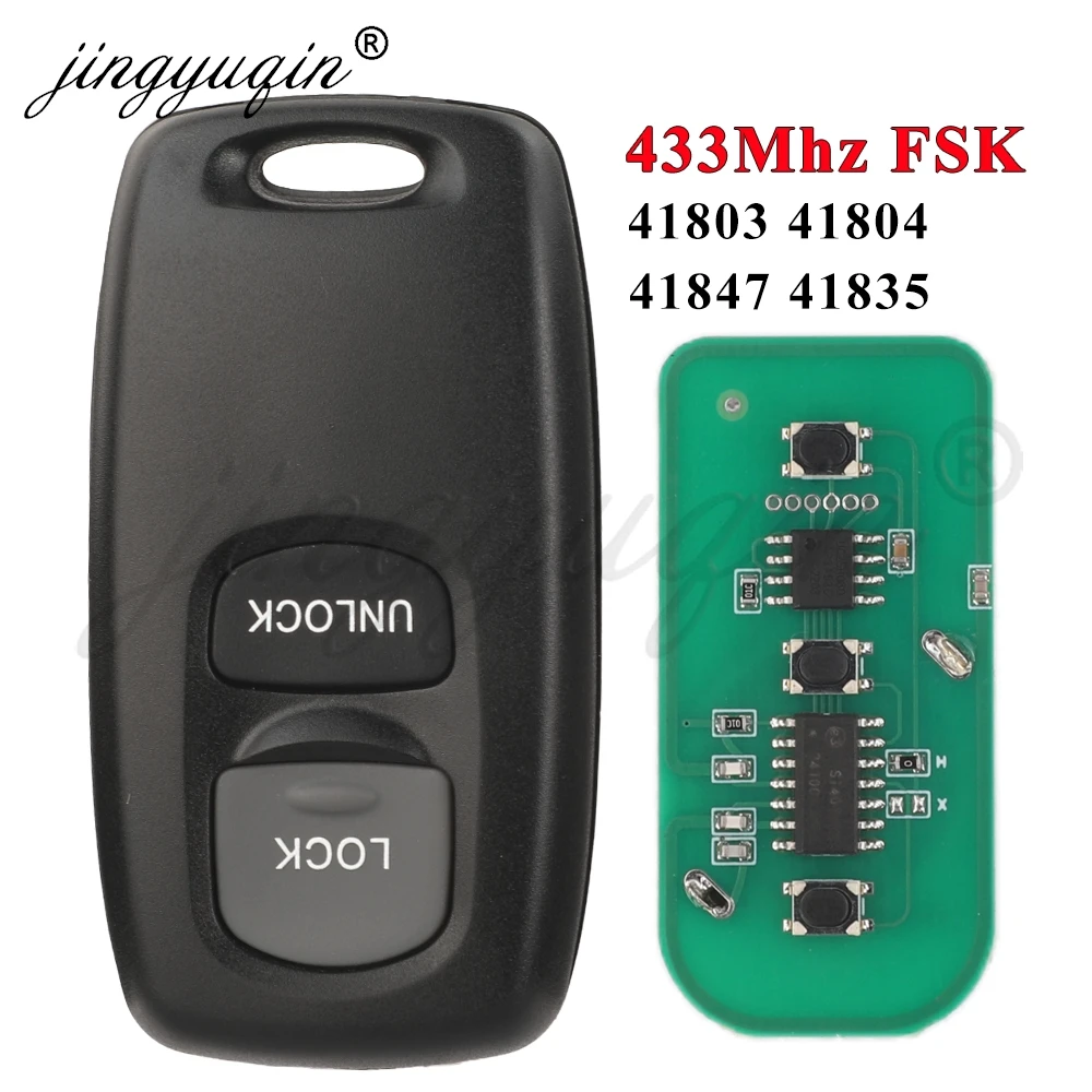 jingyuqin 2Buttons Remote Car Key 433MHZ FSK For Mazda M6 2 3 6 Series 2003-2010 Ford Ranger Everest 41803 41804 41847 41835 Fob