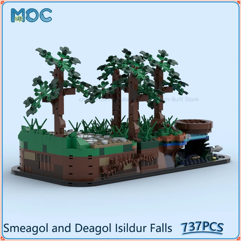 スメアゴルとディーゴル イシルドゥル滝アップグレード MOC ビルディングブロック DIY 組み立てレンガスタッキングリングコレクションおもちゃギフト 737 個
