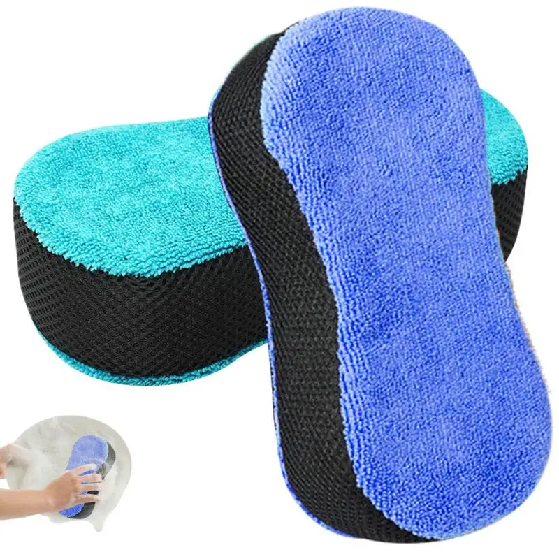 Car Washing Sponge 2X All Purpose Sponge For Cleaning Car Wash Sponge Double-sided Household Cleaning Sponges For Home Kitchen