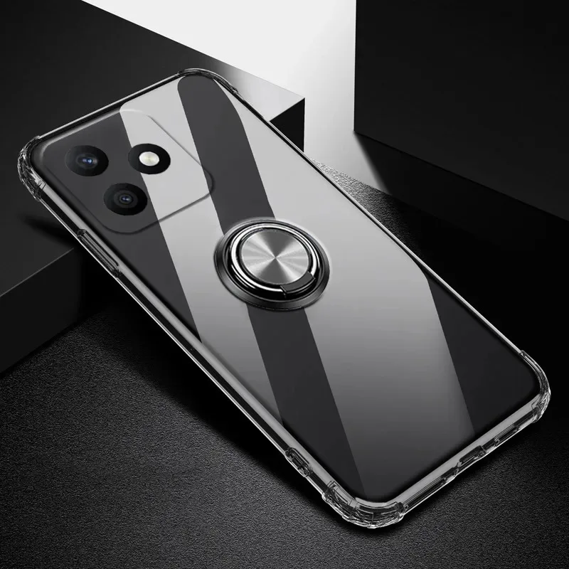 Skinlee Clear Case For Honor X7D X8D X9D Magnetic Ring Airbag Shockproof Soft Shell For Honor X7D X8D X9D  Phone Cover