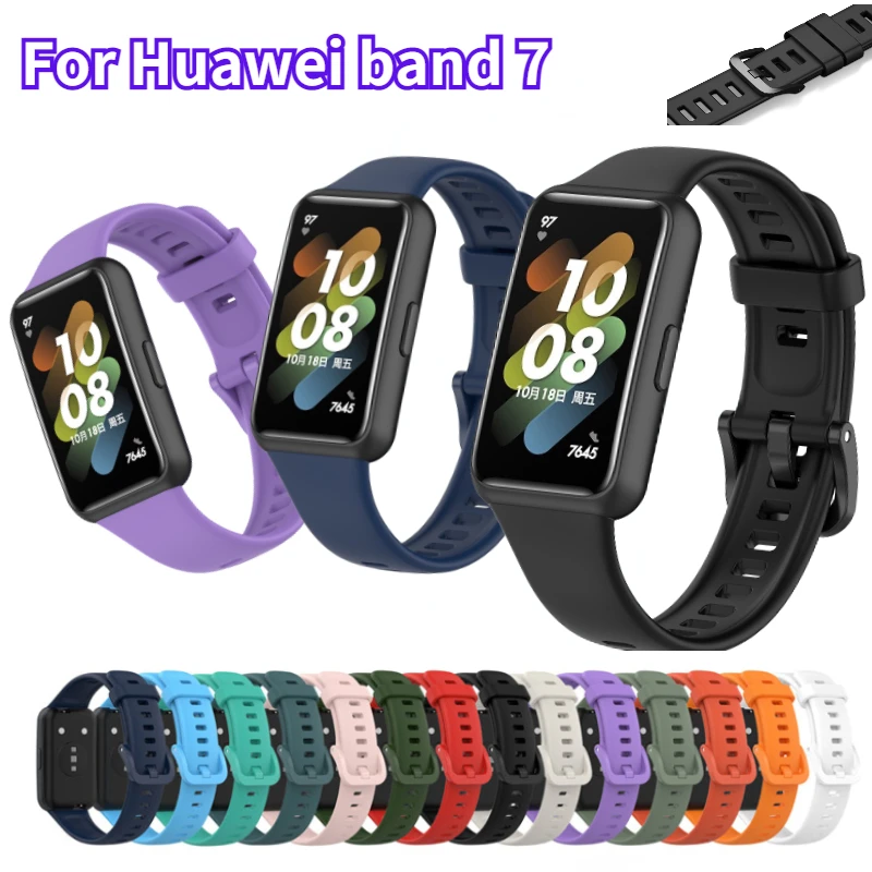 

Soft Silicone Strap For Huawei band 7 Sport smart bracelet fashion original replacement wristband For Huawei watch band 7 Correa