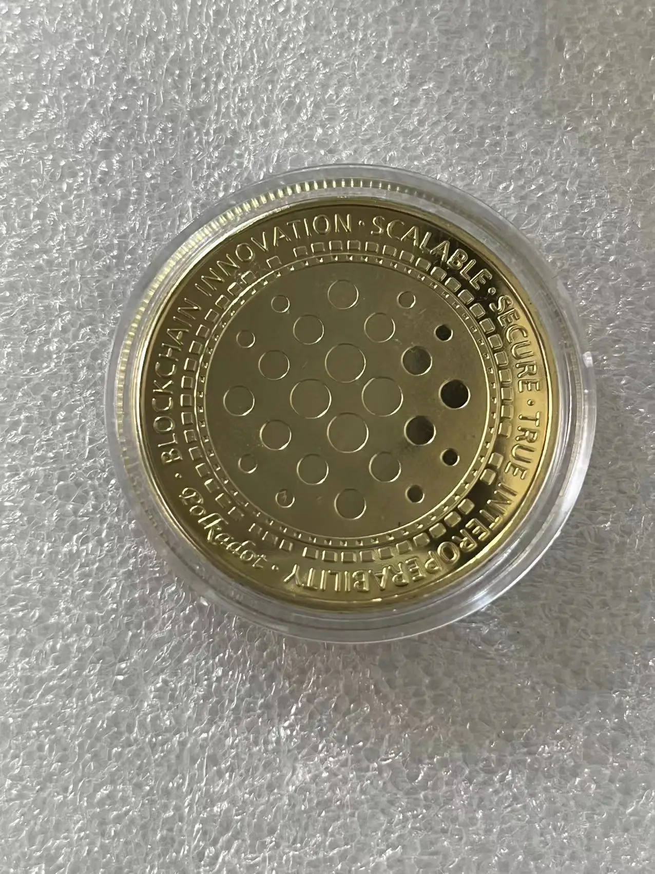 1Pcs Polkadot Coin Gold Plated Crypto Coins Physical Cryptocurrency BlockChain Innovation Souvenirs Commemorative Coin.cx