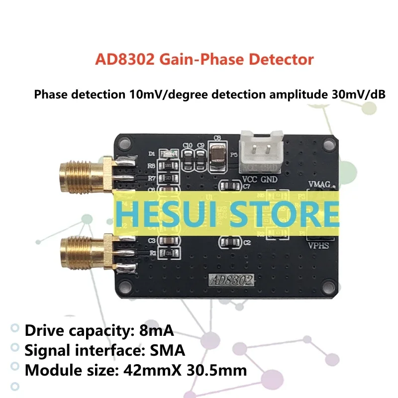 AD8302 amplitude phase detection module broadband logarithmic amplifier phase detector module 2.7G RF intermediate frequency