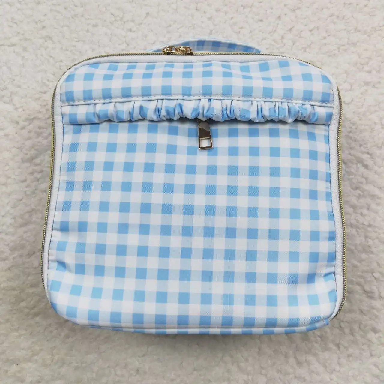 Factory Direct Sale RTS Kids Plaid Square Shaped Lunch Bags B​aby School Lunch Box