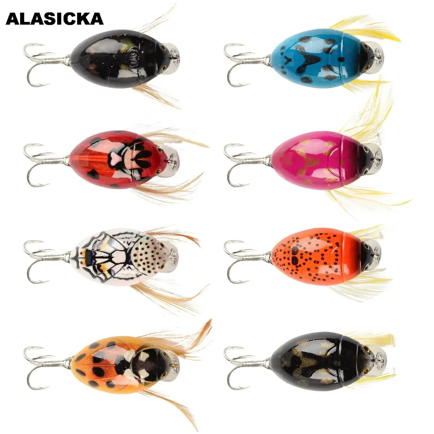 

1Pcs 38mm/4.1g Cicada Bait Fishing Lure Insect Bug Lure Sea Beetle Crank Floating Wobblers Bass Carp Hard Bait Fishing Tackle