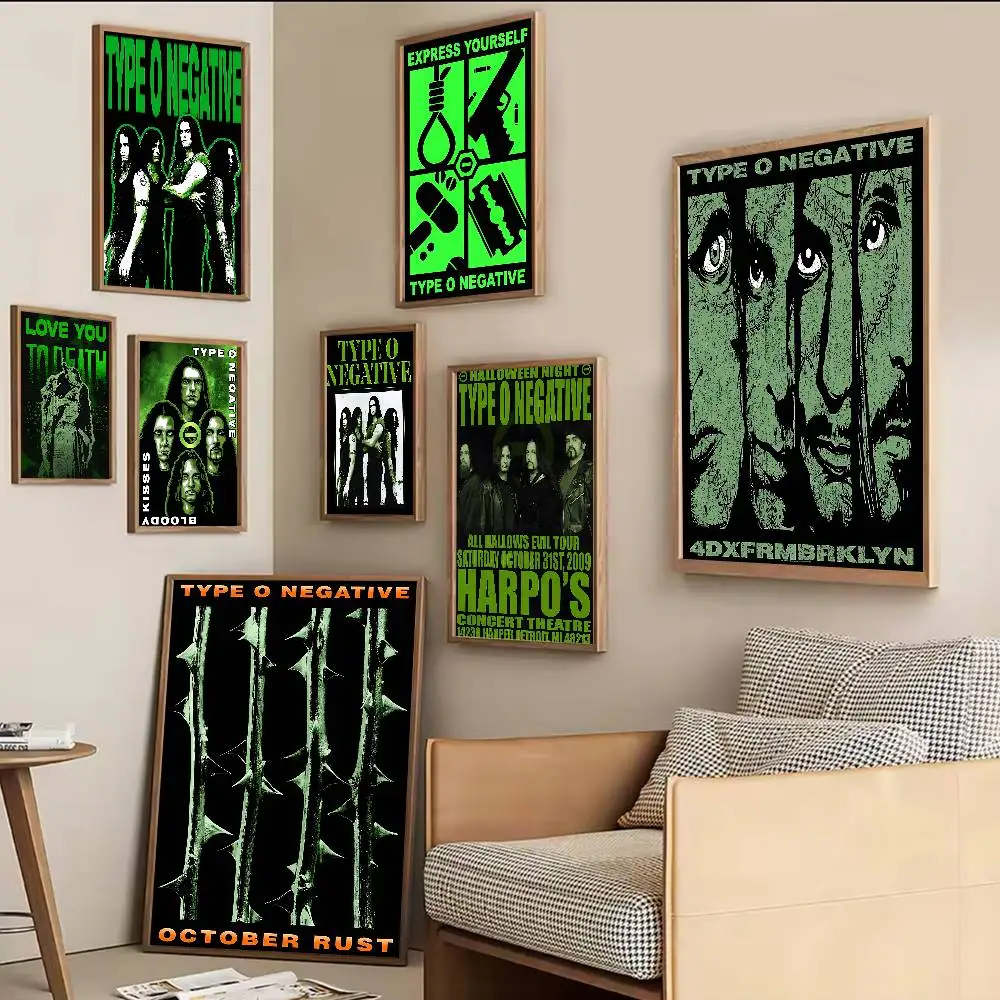 Rock Band T-Type O N-Negative Anime Poster Klebrige wasserdichte Papieraufkleber Kaffeehaus Bar Kawaii Raumdekoration