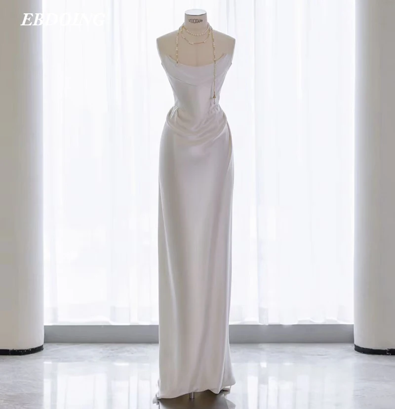 Robe de mariée sirène en satin pour la mariée, encolure bateau, poignées amovibles, rabats, sur mesure, plus TANVestiEducational De Novias, la plus récente