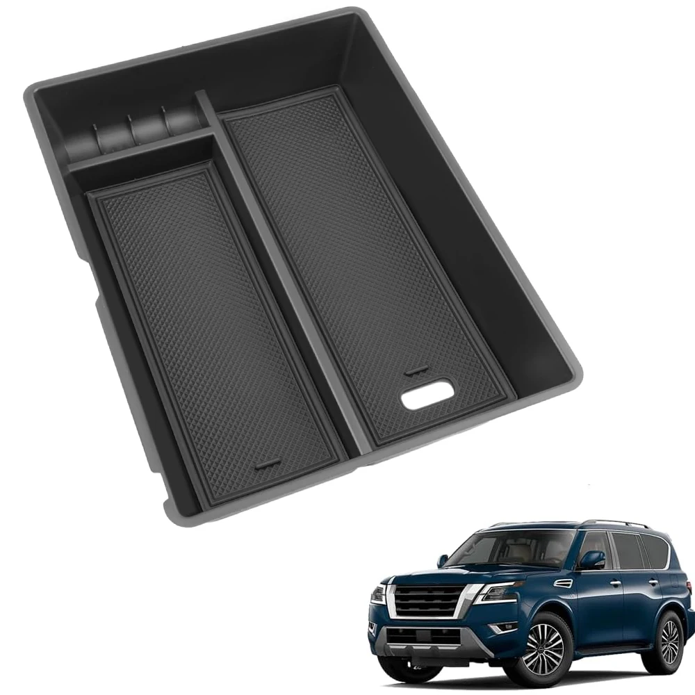 

For Nissan Armada 2021 2022 2023 2024 Armrest Car Box Storage ABS Coin Holder Center Console Organizer Tray Car Box Accessories