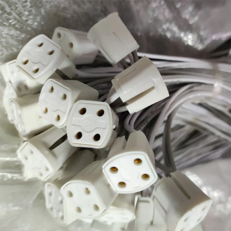 Single-ended four-pin UV lamp G10q ceramic plug with wire national standard four-hole lamp holder UV germicidal lamp plug