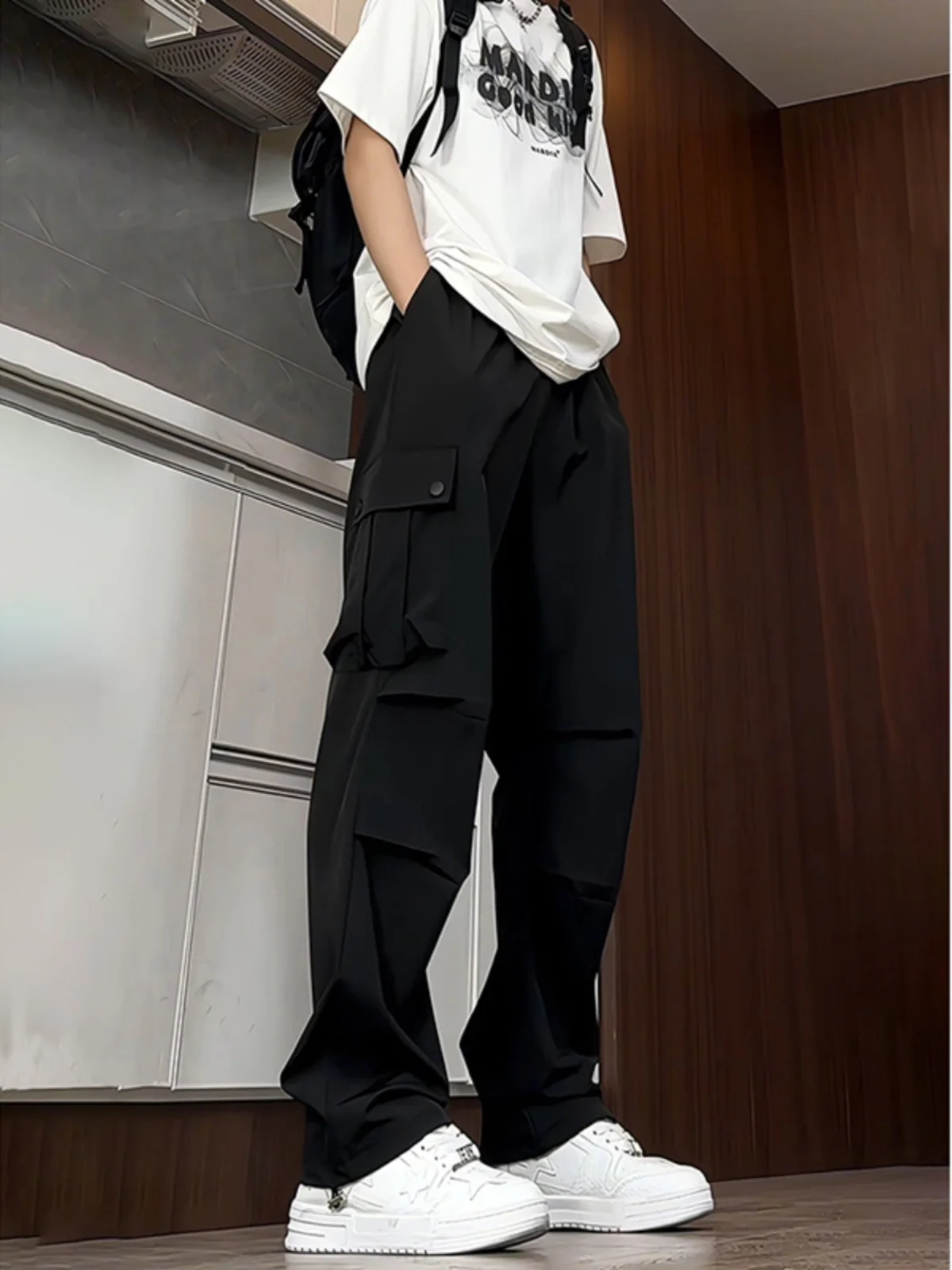 

Bla American Sle Paratrooper Work Pants Men's Ice Silk Straight Leg Outdoor Sun Protection Trousers for Tall Teens