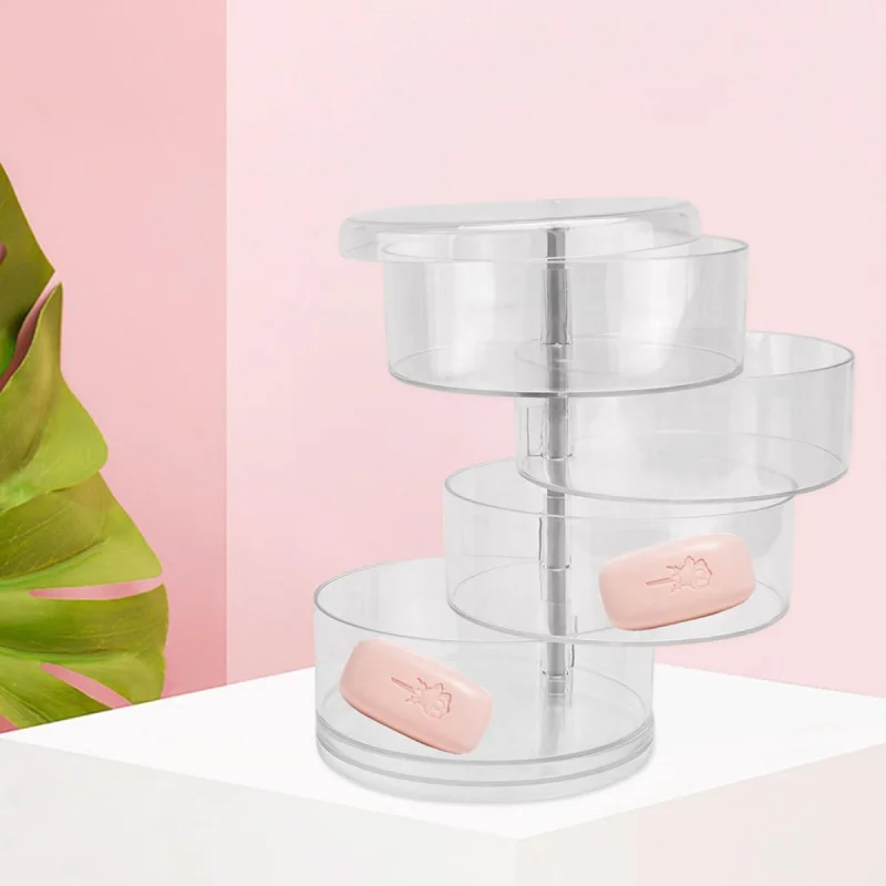 

2 шт. многофункциональная полка для хранения косметики, многослойная вращающаяся настольная пылезащитная коробка для хранения, принадлежности для организации красоты