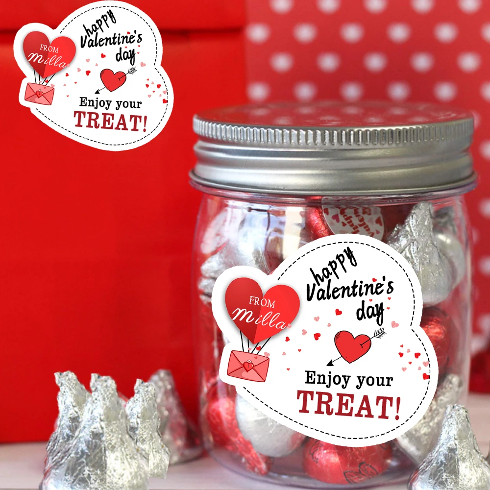 Personalisierte Namens-Liebesaufkleber, dekorative Aufkleber „Happy Valentine's Day“, Dekorationen für Geschenkverpackungen, Zubehör mit Liebesmotiven