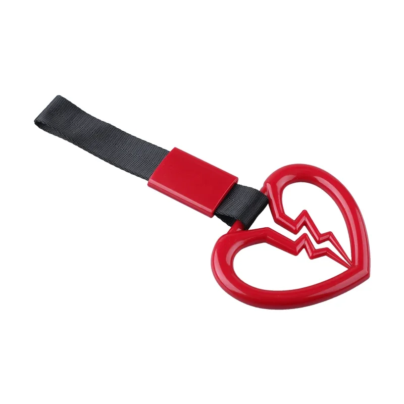 1pcs Broken Love JDM Train Bus Handle Hand Strap Tsurikawa Ring Heart Styling Drift Charm Strap Drift Auto Accessories Car Strap