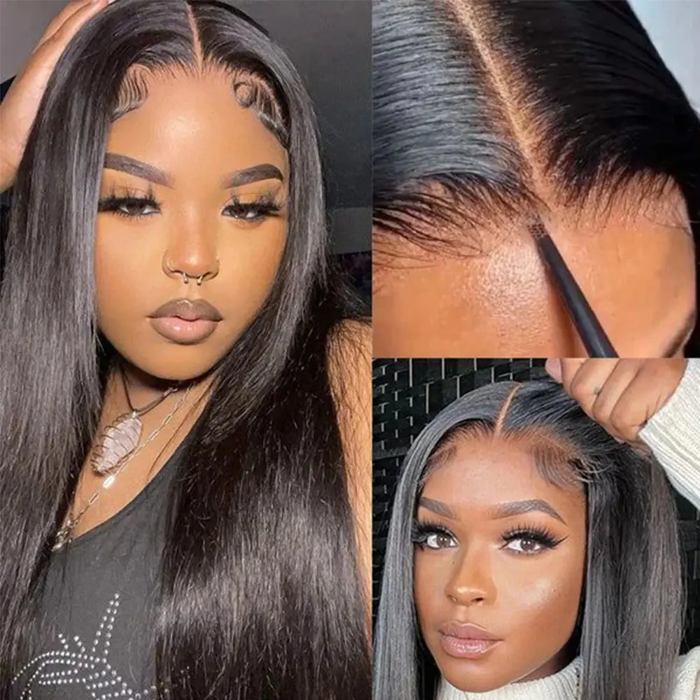 Rosabeauty 13X4 13x6 Straight Lace Front Wig Human Hair Frontal 5X5 Glueless Ready to Wear Wigs 250% For Women 30 40 Inch