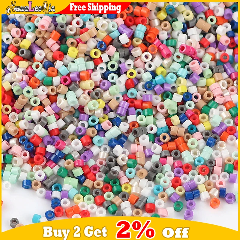 840pcs 1.6mm Japan Opaque Solid Color Glass Beads 11/0 Cylindric Uniform Loose Spacer Seed Beads for Jewelry Making DIY Sewing