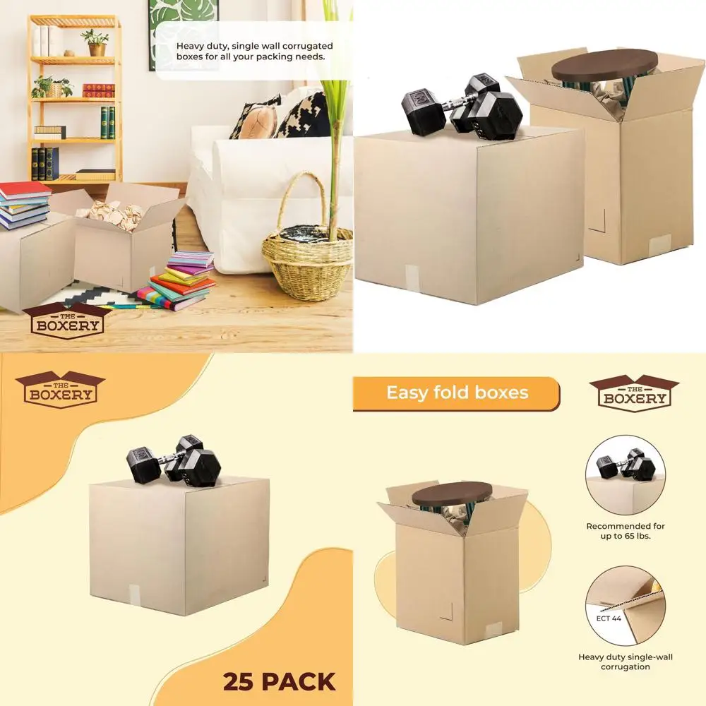 

20 x 16 x 14 Inches ECT44 Brown Kraft Corrugated Cardboard Boxes, 25-Pack for Shipping, Packing, Moving, Storage, and Recyclable