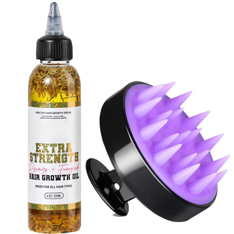 5-in-1 Rosemary Hair Oil 120ml – Smooths Frizz, Boosts Shine & Hydration, Lightweight Fast-Absorbing With Massage Tool