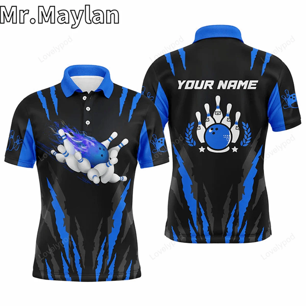 3D рубашки поло для боулинга для мужчин, индивидуальное имя, синее пламя, мяч для боулинга и булавки, трикотажные изделия для боулинга, подарок для игр в боулинг, топы 3D рубашки поло для боулинга для мужчин, индивидуальное имя, синее пламя, мяч для боулинга и булавки, трикотажные изделия для боулинга, подарок для игр в боулинг, топы