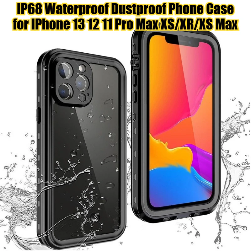 

IP68 Waterproof Dustproof Phone Case for IPhone 13 12 11 Pro Max XS/XR/XS Max 360 Full Protection Wireless Dustproof Snowproof