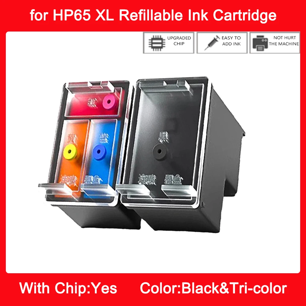 

for HP65 XL 65 Refillable Ink Cartridge For HP Deskjet 2625 2628 2630 2632 2633 2620 2621 2622 2623 2624 2634 2652 3721 printers