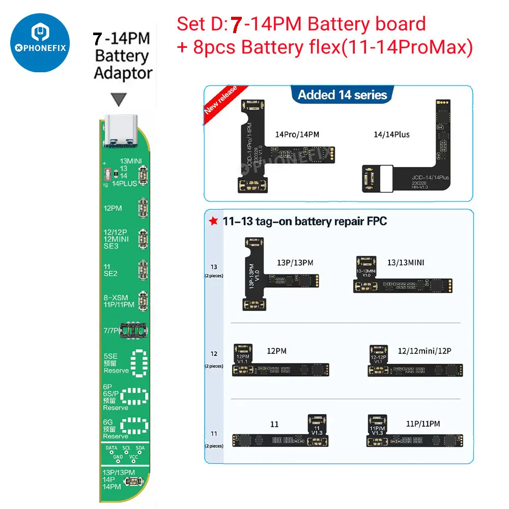 JCID V1SE Battery Repair Board Flex dla iPhone 11 - 15 Promax Usuwanie ważnych wiadomości o baterii Pop Ups Error Health Warning